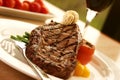 Rib Eye Steak served with wine Royalty Free Stock Photo