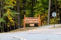 Rib Mountain State Park sign pointing to Park Road headed for Granite Peak ski area in Wausau, Wisconsin Royalty Free Stock Photo