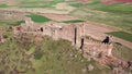 Riba de Santiuste castle. View from above. Guadalajara, Castile La Mancha community, Spain