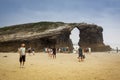 Ribadeo, Lugo, Galicia - July 23, 2020: Beach of the Cathedrals