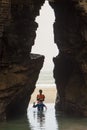 Ribadeo, Lugo, Galicia - July 23, 2020: Beach of the Cathedrals