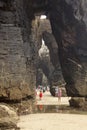 Ribadeo, Lugo, Galicia - July 23, 2020: Beach of the Cathedrals