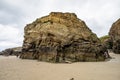 Ribadeo, Spain - Jun 22, 2023: Natural rock arches Cathedrals be