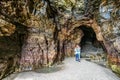 Ribadeo, Spain - Jun 22, 2023: Natural rock arches Cathedrals be