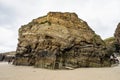 Ribadeo, Spain - Jun 22, 2023: Natural rock arches Cathedrals be