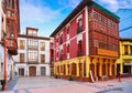 Ribadesella facades in Asturias Spain