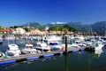 RIBADESELLA, ASTURIAS, SPAIN - MAY 15, 2019: Harbour and resort of Ribadesella