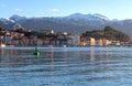 RIBADESELLA, SPAIN - January 13, 2021: View of the town from the paseo de la Grua, Ribadesella, Asturias, Spain