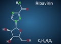 Ribavirin, tribavirin, C8H12N4O5 molecule. It is antiviral medication for treatment RSV infection, hepatitis C, some viral