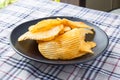 Ribbed potatoes snack Royalty Free Stock Photo