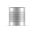 Ribbed Tin Can. Vector packaging mockup for your design.