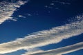 Ribbed white clouds against cerulean blue skies Royalty Free Stock Photo