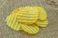 Ribbed yellow potato chips 2 Royalty Free Stock Photo