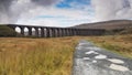 Ribblehead Viaduct or Batty Moss Viaduct carrying the Settle to Carlisle railway, Yorkshire Dales