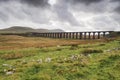 Ribblehead Viaduct or Batty Moss Viaduct carrying the Settle to Carlisle railway, Yorkshire Dales