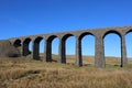 Ribblehead viaduct showing 7 arches and piers Royalty Free Stock Photo