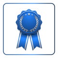 Ribbon award icon blue 2 Royalty Free Stock Photo