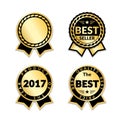 Award ribbon the best seller set Royalty Free Stock Photo