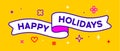 Ribbon and banner Happy Holidays