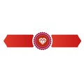 Ribbon banner set. Red ribbons.Vector illustration. Royalty Free Stock Photo