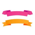 Ribbon banner set. Red ribbons.Vector illustration. Royalty Free Stock Photo