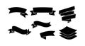 Ribbon banners set with various shapes and styles vector illustration design elements Royalty Free Stock Photo
