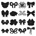 Ribbon, basma, bandage, and other web icon in black style.Textiles, decor, bows, icons in set collection.