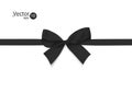 Ribbon with black bow on a white background.