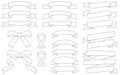 Ribbon in Black and White simple line drawing, dashed line Royalty Free Stock Photo