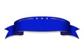 Ribbon blue banner. Sign satin blank promotion, web, advertising banner. Shiny ribbon scroll design decoration element