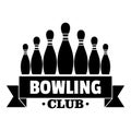 Ribbon bowling club logo, simple style