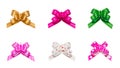 Ribbon bows - red, pink, blue, gold - all colors Royalty Free Stock Photo