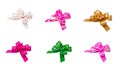 Ribbon bows - red, pink, blue, gold - all colors Royalty Free Stock Photo