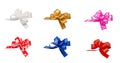 Ribbon bows - red, pink, blue, gold - all colors Royalty Free Stock Photo
