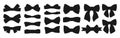 Ribbon bows silhouette set various shape cartoon bow knot gift tape ribbon stencil vector decor