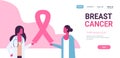 Ribbon breast cancer day female doctor woman consultation concept disease awareness prevention poster women