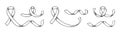 Ribbon for cancer awareness day. Breast cancer awareness symbol. Sketch vector illustration Royalty Free Stock Photo