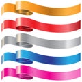 Ribbon color set on white vector.