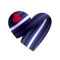 Ribbon in the colors of the leather pride flag in the shape of a heart. A colorful logo of one of the LGBT flags. Sexual