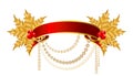 Ribbon is decorated for christmastides Royalty Free Stock Photo