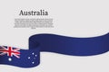 Ribbon flag of Australia. Celebration background