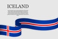 Ribbon flag of Iceland