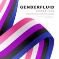 Ribbon in the form of a flag of gender fluid pride. sexual identification. Colorful logo of one of the LGBT flags. Vector