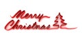 Ribbon forming the word Merry Christmas and xmas