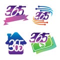Ribbon home money technology 365 infinity logo icon illustration