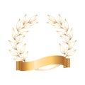 Ribbon Laurel Wreath Composition Royalty Free Stock Photo