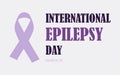 International Epilepsy Day. 26 March. Light purple horizontal poster.