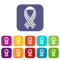 Ribbon LGBT icons set