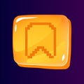 Ribbon mark glossy ui button with pixelated icon Royalty Free Stock Photo