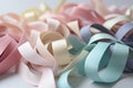 Ribbon patterns in pastel colors on a light background